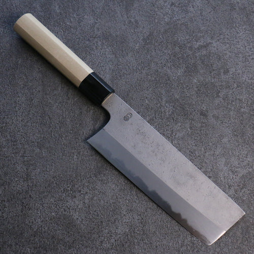 Kikuzuki Acero Blanco No.2 Nashiji Nakiri Cuchillo Japones 180mm Mango de Magnolia - Japanny-SP