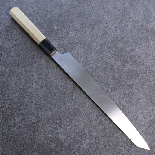 Kikuzuki Acero de Plata No.3 Kasumitogi Kiritsuke Yanagiba Cuchillo Japones 270mm Mango de Magnolia - Japanny-SP