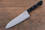 Nao Yamamoto VG10 Damasco Negro Santoku  180mm Mango de Madera de Pakka Negra - Japanny-SP