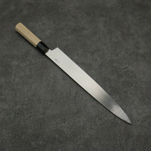 Kikuzuki Acero de Plata No.3 Kasumitogi Yanagiba Cuchillo Japones 300mm Mango de Magnolia - Japanny-SP