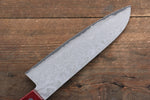 Nao Yamamoto VG10 Damasco Negro Santoku  180mm Mango de Madera de pakka roja - Japanny-SP