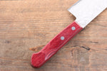 Nao Yamamoto VG10 Damasco Negro Santoku  180mm Mango de Madera de pakka roja - Japanny-SP