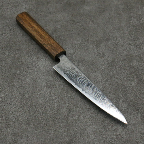 Seisuke Nami AUS10 Damasco con Terminado de Espejo Petty-Utilitario Cuchillo Japones 150mm Mango de Roble - Japanny-SP