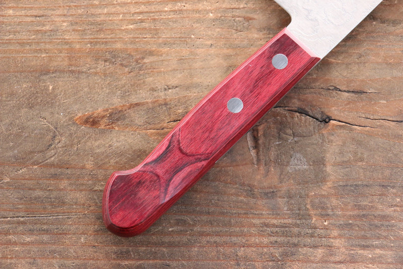 Nao Yamamoto SG2 Damasco Terminado Migaki Nakiri  165mm Mango de Madera de pakka roja - Japanny-SP