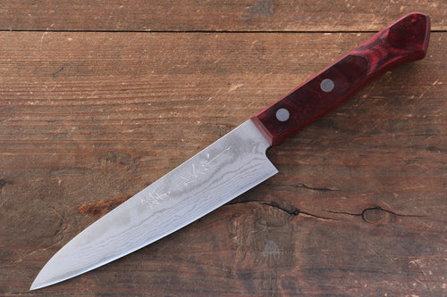 Nao Yamamoto VG10 Damasco Petty-Utilitario  135mm Mango de Madera de pakka roja - Japanny-SP