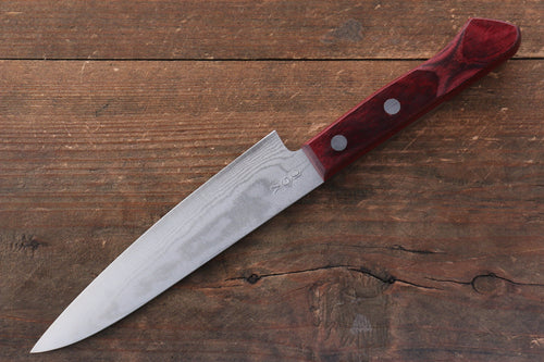 Nao Yamamoto VG10 Damasco Petty-Utilitario  135mm Mango de Madera de pakka roja - Japanny-SP