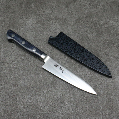 Seisuke Seiten Molibdeno Petty-Utilitario Cuchillo Japones 120mm Mango de azul marino de pakka negra  con Funda - Japanny-SP