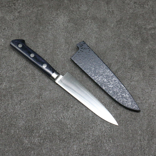 Seisuke Seiten Molibdeno Petty-Utilitario Cuchillo Japones 120mm Mango de azul marino de pakka negra  con Funda - Japanny-SP