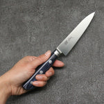 Seisuke Seiten Molibdeno Petty-Utilitario Cuchillo Japones 120mm Mango de azul marino de pakka negra  con Funda - Japanny-SP