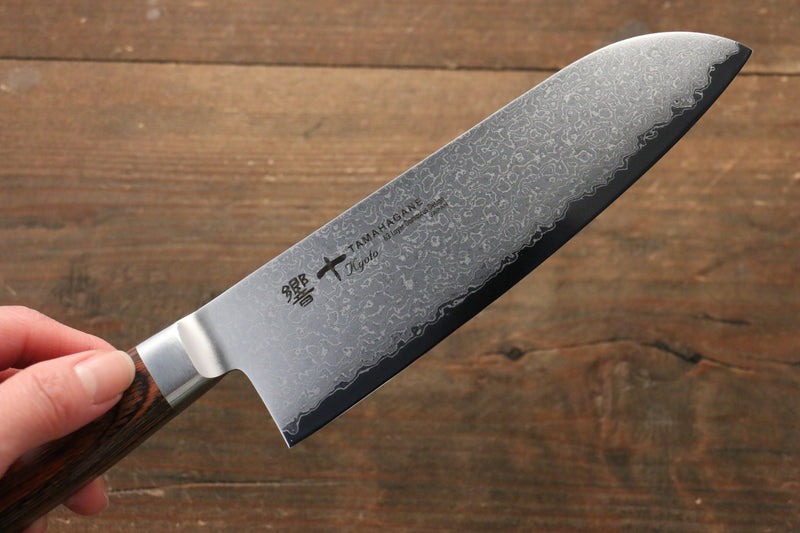 Tamahagane Kyoto 63 capas Damasco Santoku  160mm KP-1115 - Japanny-SP