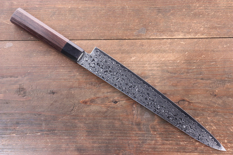 Seisuke AUS10 Damasco Sujihiki  240mm Mango de Shitan - Japanny-SP