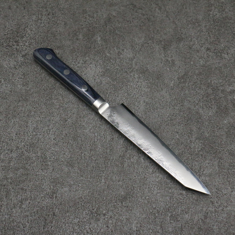 Seisuke Acero Azul No.2 Nashiji Kiritsuke Petty, Utilitario Cuchillo Japones 145mm Mango de azul marino de pakka negra - Japanny-SP