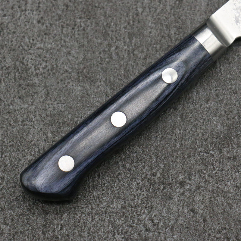 Seisuke Acero Azul No.2 Nashiji Kiritsuke Petty, Utilitario Cuchillo Japones 145mm Mango de azul marino de pakka negra - Japanny-SP