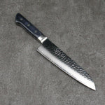 Seisuke Seiun VG10 de 33 Capas Damasco Santoku Cuchillo Japones 180mm Mango de azul marino de pakka negra  con Funda - Japanny-SP