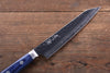 Seisuke Aotsuchi AUS10 Martillado Kiritsuke Petty, Utilitario  140mm Mango de Madera de pakka azul  con Funda - Japanny-SP