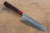 Kunihira VG1 Martillado Santoku  170mm Mango de Shitan (virola: madera de pakka roja) - Japanny-SP