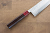 Kunihira VG1 Martillado Santoku  170mm Mango de Shitan (virola: madera de pakka roja) - Japanny-SP