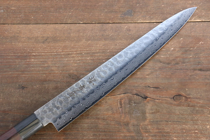 Sakai Takayuki 45 Layer Damascus Japanese Chef's Knife Sujihiki 240mm & Santoku 180mm Set with Shitan Handle - Japanny-SP