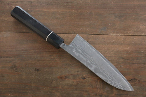 Shigeki Tanaka SG2 Damasco Santoku  165mm Mango de Madera de ebano - Japanny-SP