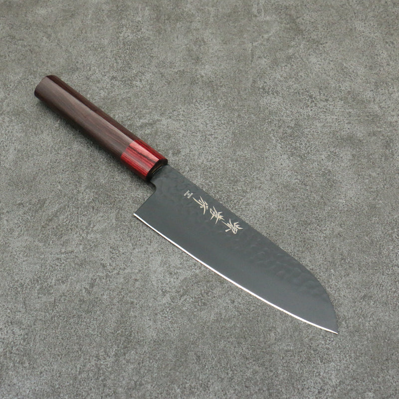 Sakai Takayuki Kurokage VG10 Martillado Cubierto de Teflon Santoku Cuchillo Japones 170mm Mango de Palisandro - Japanny-SP