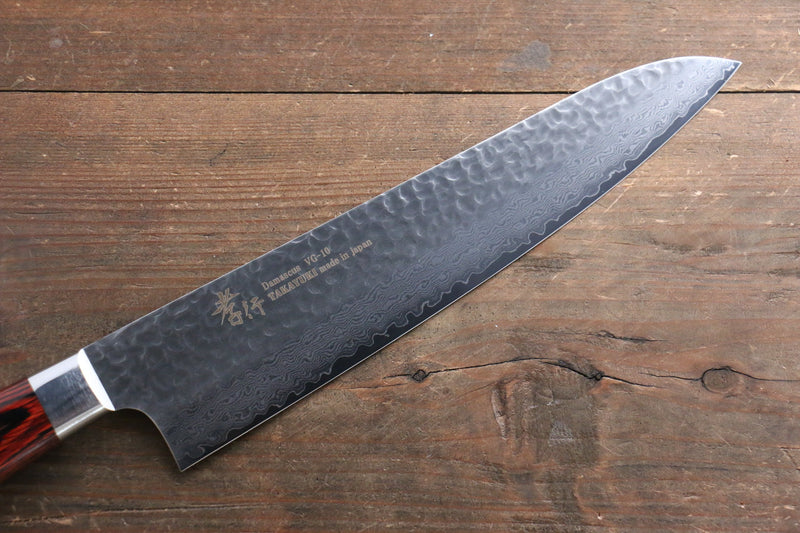 Sakai Takayuki VG10 33 Layer Damascus  Sujihiki, Gyuto 240mm, Santoku, Petty 150mm & Paring 80mm Set - Japanny-SP