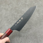 Sakai Takayuki Kurokage VG10 Martillado Cubierto de Teflon Kiritsuke Santoku Cuchillo Japones 160mm Mango de Palisandro - Japanny-SP