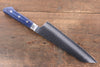 Seisuke Aotsuchi AUS10 Martillado Kiritsuke Santoku  195mm Mango de Madera de pakka azul  con Funda - Japanny-SP