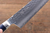 Seisuke Aotsuchi AUS10 Martillado Kiritsuke Santoku  195mm Mango de Madera de pakka azul  con Funda - Japanny-SP