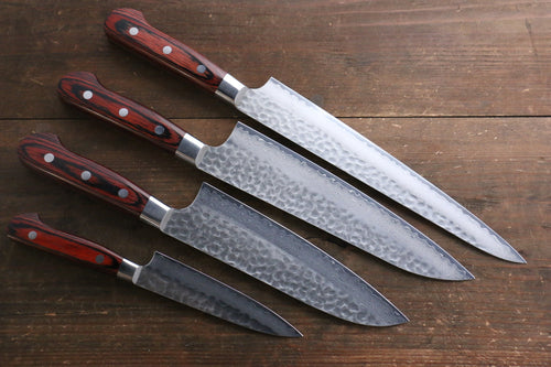 Sakai Takayuki VG10 33 Layer Damascus  Sujihiki 240mm, Gyuto 210mm, Santoku 180mm & Petty 120mm Set - Japanny-SP