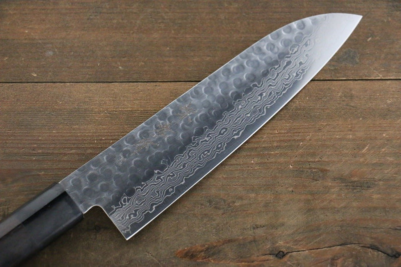 Sakai Takayuki AUS10 Damasco de 45 Capas Santoku  180mm Mango de Shitan - Japanny-SP