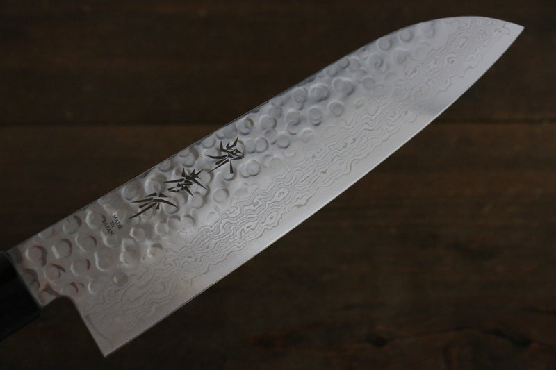 Sakai Takayuki AUS10 Damasco de 45 Capas Santoku  180mm Mango de Shitan - Japanny-SP