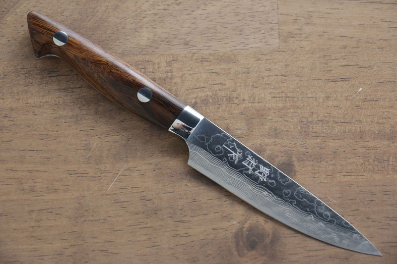 Kazuo Nomura VG10 Damasco Petty-Utilitario  100mm Mango de Ironwood - Japanny-SP