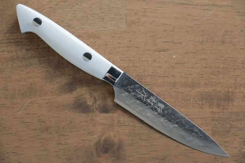 Kazuo Nomura VG10 Damasco Petty-Utilitario  100mm Mango de Piedra blanca - Japanny-SP