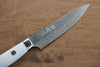 Kazuo Nomura VG10 Damasco Petty-Utilitario  100mm Mango de Piedra blanca - Japanny-SP