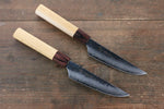 Sakai Takayuki VG10 33 Layer Damascus Steak  120mm with Keyaki Handle(Japanese Elm)  Two set - Japanny-SP