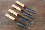 Sakai Takayuki VG10 33 Layer Damascus Steak  120mm with Keyaki Handle(Japanese Elm)  Set of 4 - Japanny-SP