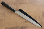 Jikko Fujisan Honyaki Acero Blanco No.3 Gyuto 240mm Mango de Madera de ebano  Kasumi - Japanny-SP