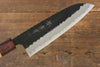 Sakai Takayuki Super Azul Martillado Terminado Negro Santoku  165mm Mango de Keyaki (Olmo Japones) - Japanny-SP