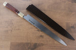 Sakai Takayuki Tenryu Uzushio Acero Azul No.2 Grabado de Dragón Yanagiba  300mm Mango de Madera de ebano rojo Con funda - Japanny-SP