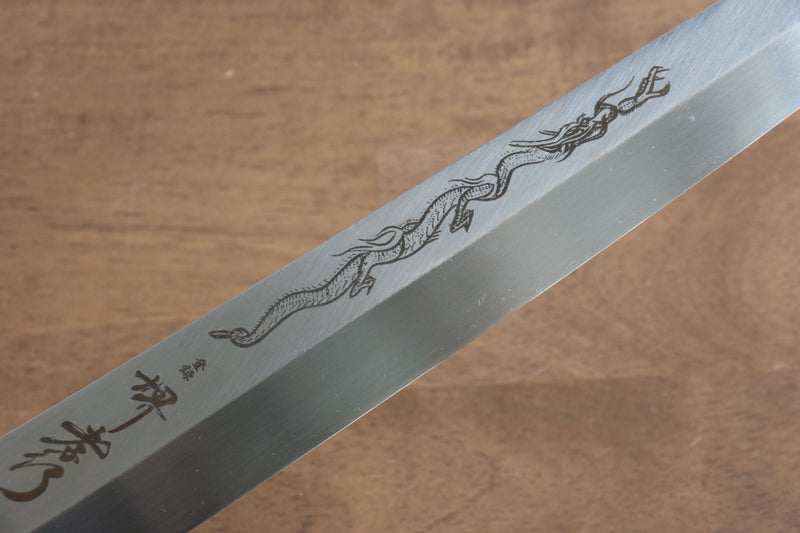 Sakai Takayuki Honyaki VG10 Grabado de Dragón Sakimaru Yanagiba  300mm Mango de Wenge  con Funda - Japanny-SP