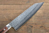 Jikko VG10 de 17 Capas Kiritsuke Santoku 170mm Mango de Caoba - Japanny-SP