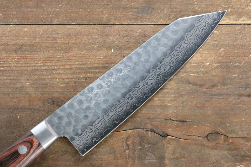 Jikko VG10 de 17 Capas Kiritsuke Santoku 170mm Mango de Caoba - Japanny-SP