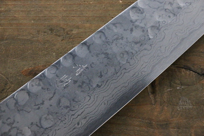 Seisuke Acero Azul No.2 Martillado Damasco Gyuto  240mm Mango de Shitan - Japanny-SP