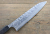 Seisuke Acero Azul No.2 Martillado Damasco Gyuto  210mm Mango de Shitan - Japanny-SP