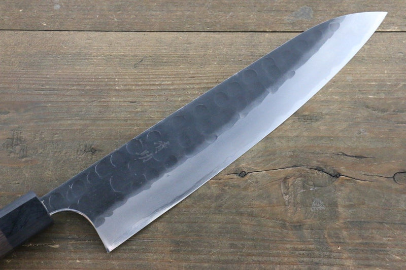 Seisuke Acero Azul No.2 Martillado Kurouchi Gyuto  240mm Mango de Shitan - Japanny-SP