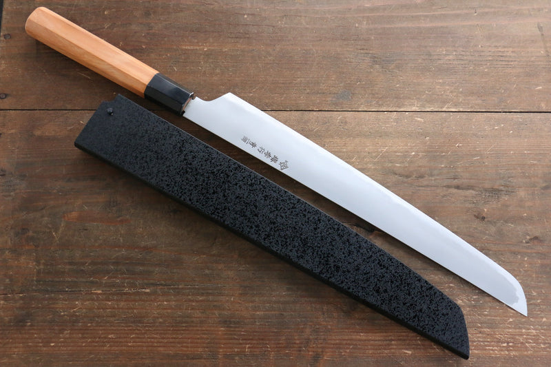 Sakai Takayuki Homura Genbu Acero Azul No.2 Sakimaru Yanagiba  300mm Mango de Tejo Con funda - Japanny-SP