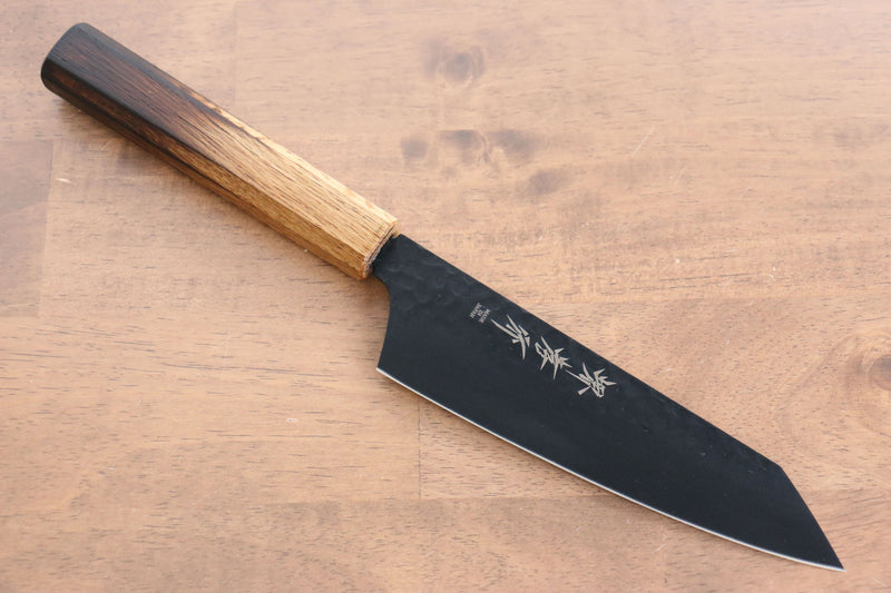 Sakai Takayuki Kurokage VG10 Martillado Cubierto de Teflon Kiritsuke Santoku  160mm Mango de Arce quemado - Japanny-SP