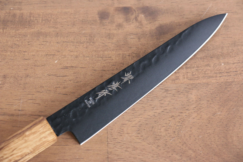 Sakai Takayuki Kurokage VG10 Martillado Cubierto de Teflon Petty-Utilitario  150mm Mango de Arce quemado - Japanny-SP