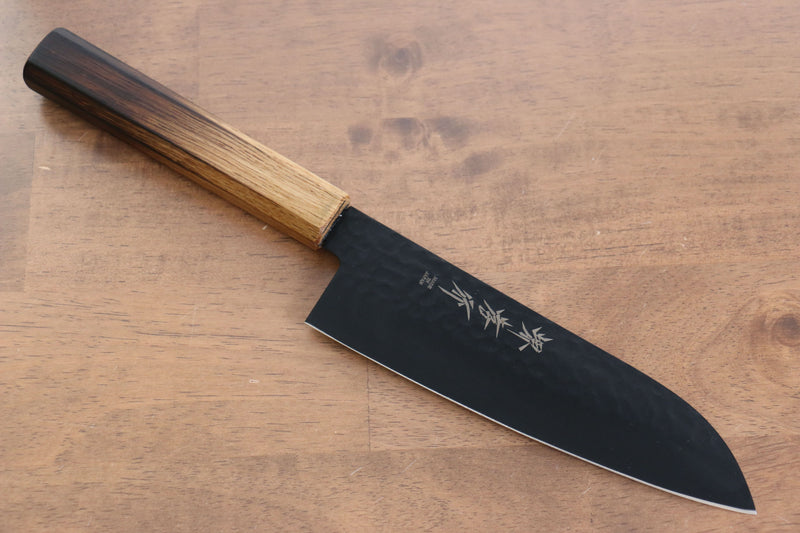 Sakai Takayuki Kurokage VG10 Martillado Cubierto de Teflon Santoku  170mm Mango de Arce quemado - Japanny-SP