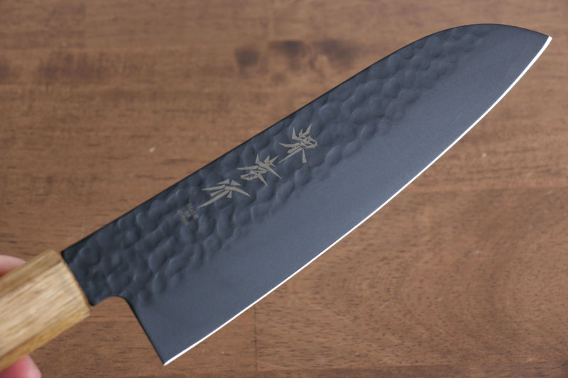 Sakai Takayuki Kurokage VG10 Martillado Cubierto de Teflon Santoku  170mm Mango de Arce quemado - Japanny-SP